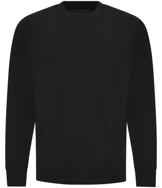 JT019 AWDis Unisex Oversize 100 Long Sleeve T-Shirt, front view