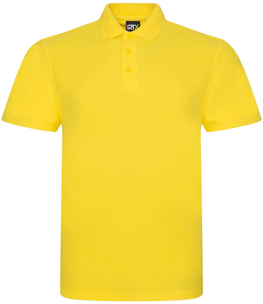 RX101 Pro RTX Pro Piqué Polo Shirt in Yellow, front view