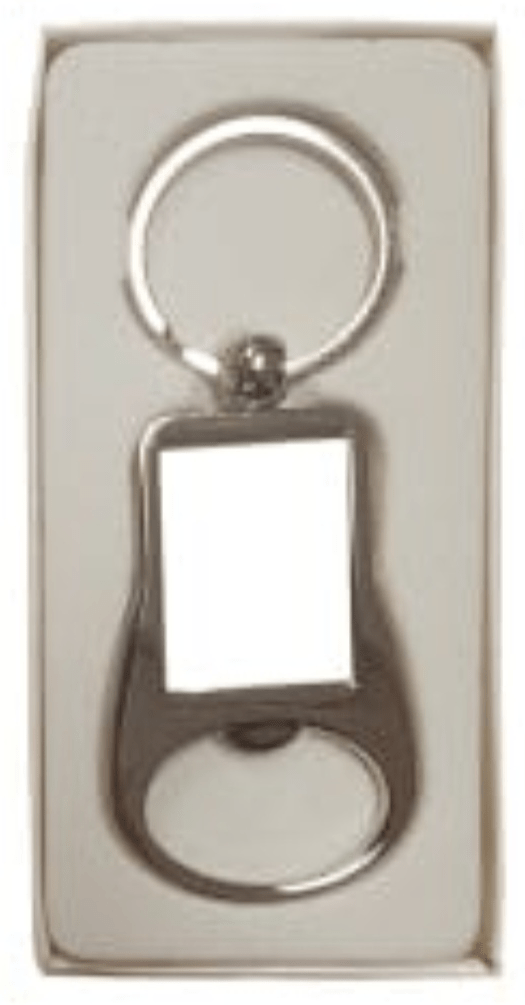 Silver metal keyring bottle opener